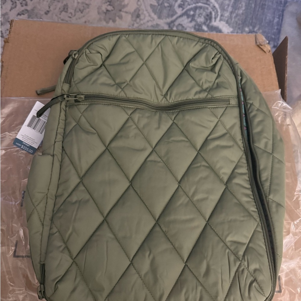 Vera Bradley Quilted Olive Backpack travel